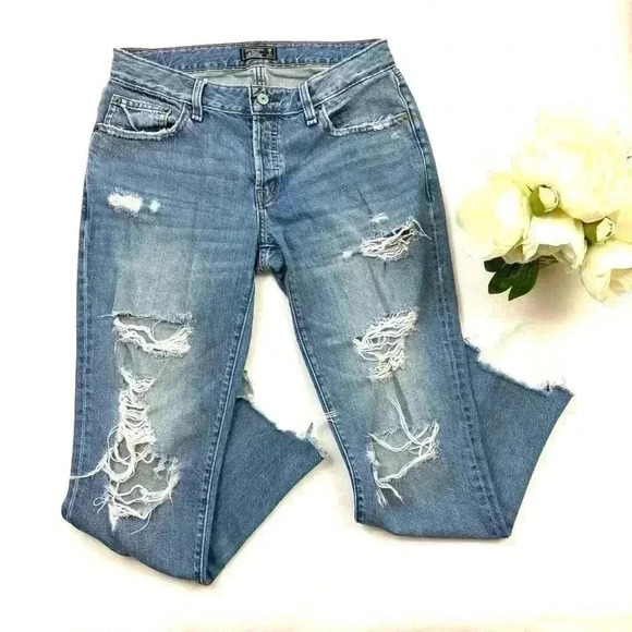 Abercrombie Fitch Slim Boyfriend Raw Hem Button Fly 100% Cotton Jeans Size 26 - Picture 3 of 16